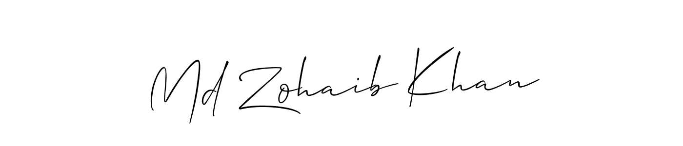 Also You can easily find your signature by using the search form. We will create Md Zohaib Khan name handwritten signature images for you free of cost using Allison_Script sign style. Md Zohaib Khan signature style 2 images and pictures png