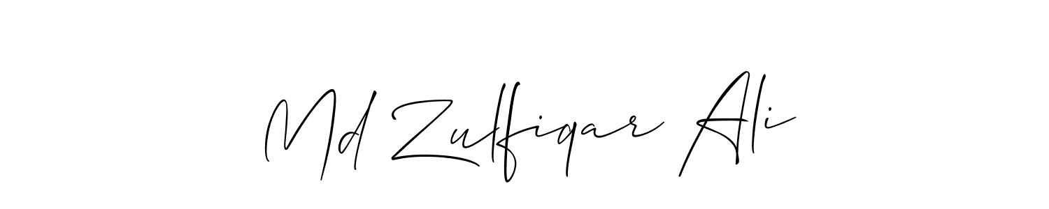 Create a beautiful signature design for name Md Zulfiqar Ali. With this signature (Allison_Script) fonts, you can make a handwritten signature for free. Md Zulfiqar Ali signature style 2 images and pictures png