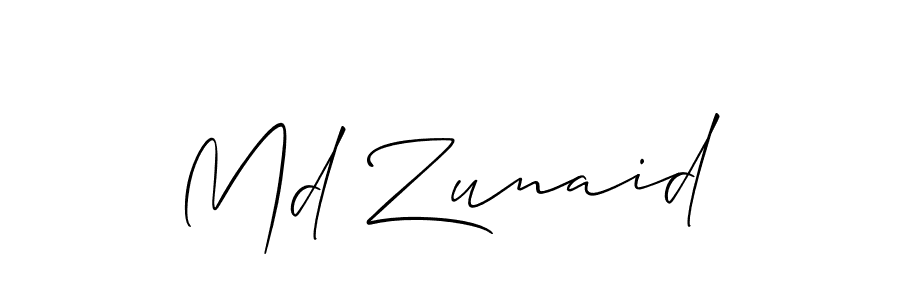 The best way (Allison_Script) to make a short signature is to pick only two or three words in your name. The name Md Zunaid include a total of six letters. For converting this name. Md Zunaid signature style 2 images and pictures png