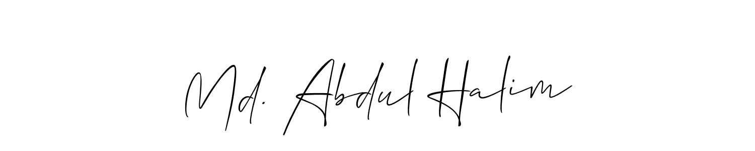 if you are searching for the best signature style for your name Md. Abdul Halim. so please give up your signature search. here we have designed multiple signature styles  using Allison_Script. Md. Abdul Halim signature style 2 images and pictures png