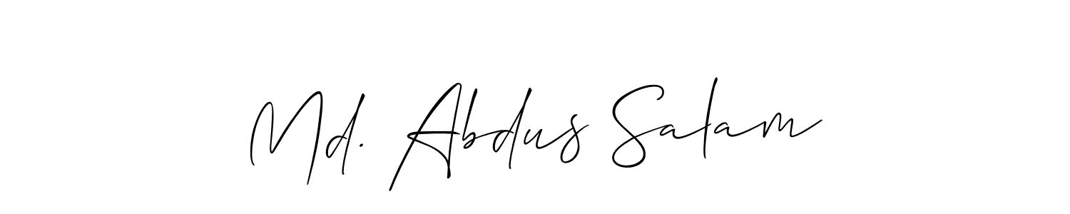 How to make Md. Abdus Salam signature? Allison_Script is a professional autograph style. Create handwritten signature for Md. Abdus Salam name. Md. Abdus Salam signature style 2 images and pictures png