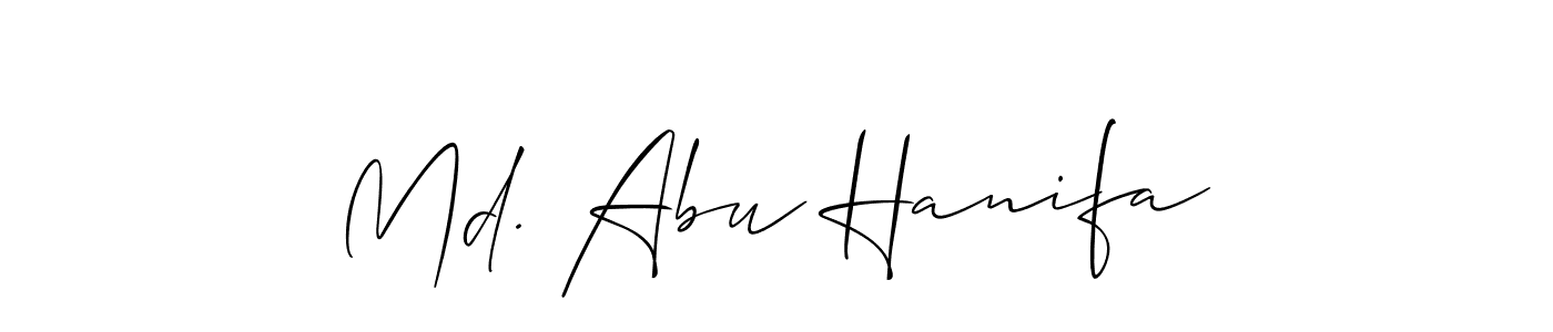 Use a signature maker to create a handwritten signature online. With this signature software, you can design (Allison_Script) your own signature for name Md. Abu Hanifa. Md. Abu Hanifa signature style 2 images and pictures png
