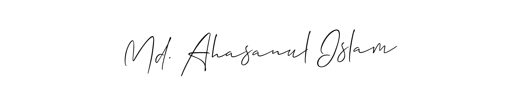 How to make Md. Ahasanul Islam name signature. Use Allison_Script style for creating short signs online. This is the latest handwritten sign. Md. Ahasanul Islam signature style 2 images and pictures png