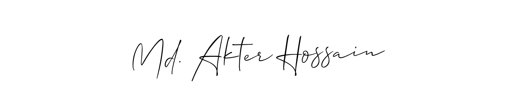 How to make Md. Akter Hossain name signature. Use Allison_Script style for creating short signs online. This is the latest handwritten sign. Md. Akter Hossain signature style 2 images and pictures png