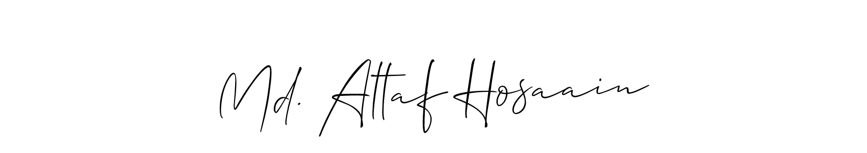 The best way (Allison_Script) to make a short signature is to pick only two or three words in your name. The name Md. Altaf Hosaain include a total of six letters. For converting this name. Md. Altaf Hosaain signature style 2 images and pictures png