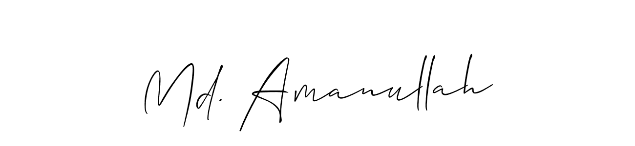 Design your own signature with our free online signature maker. With this signature software, you can create a handwritten (Allison_Script) signature for name Md. Amanullah. Md. Amanullah signature style 2 images and pictures png