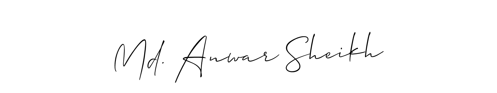 Allison_Script is a professional signature style that is perfect for those who want to add a touch of class to their signature. It is also a great choice for those who want to make their signature more unique. Get Md. Anwar Sheikh name to fancy signature for free. Md. Anwar Sheikh signature style 2 images and pictures png