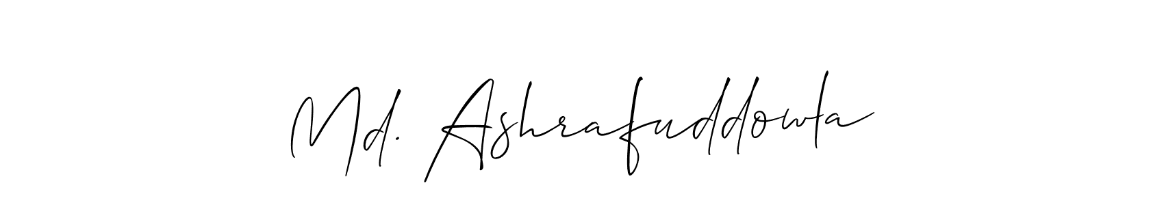 It looks lik you need a new signature style for name Md. Ashrafuddowla. Design unique handwritten (Allison_Script) signature with our free signature maker in just a few clicks. Md. Ashrafuddowla signature style 2 images and pictures png