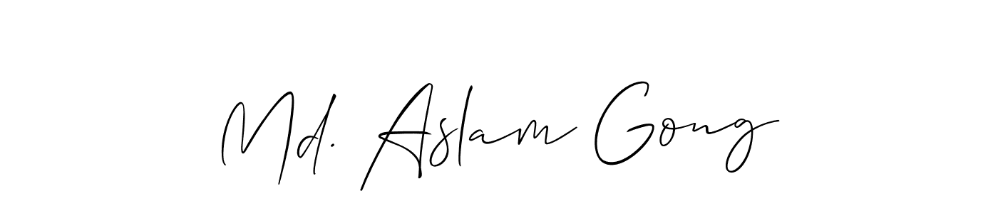 Create a beautiful signature design for name Md. Aslam Gong. With this signature (Allison_Script) fonts, you can make a handwritten signature for free. Md. Aslam Gong signature style 2 images and pictures png