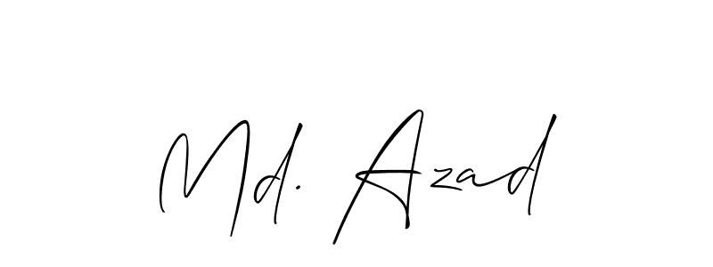 The best way (Allison_Script) to make a short signature is to pick only two or three words in your name. The name Md. Azad include a total of six letters. For converting this name. Md. Azad signature style 2 images and pictures png