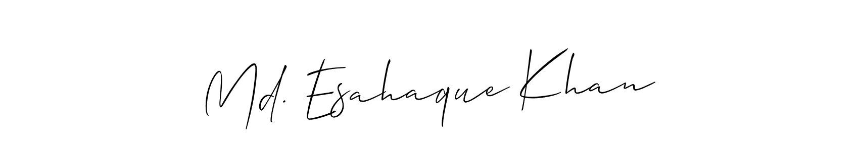 Design your own signature with our free online signature maker. With this signature software, you can create a handwritten (Allison_Script) signature for name Md. Esahaque Khan. Md. Esahaque Khan signature style 2 images and pictures png