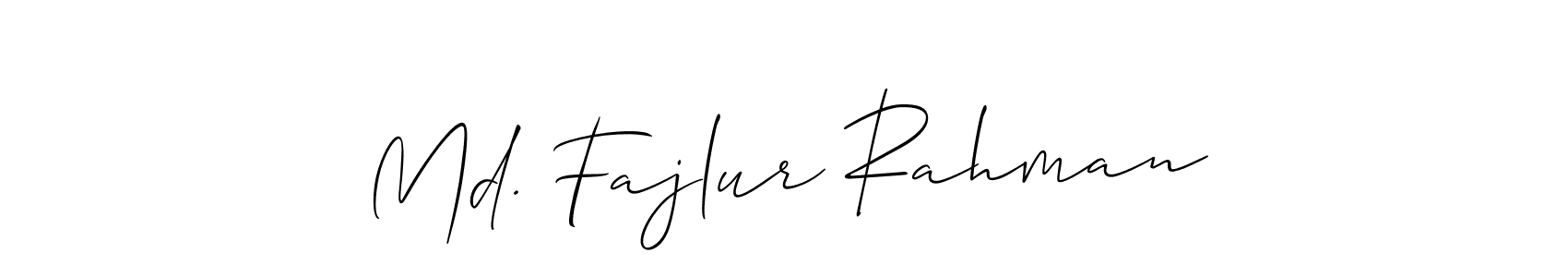The best way (Allison_Script) to make a short signature is to pick only two or three words in your name. The name Md. Fajlur Rahman include a total of six letters. For converting this name. Md. Fajlur Rahman signature style 2 images and pictures png