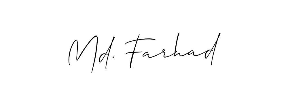 if you are searching for the best signature style for your name Md. Farhad. so please give up your signature search. here we have designed multiple signature styles  using Allison_Script. Md. Farhad signature style 2 images and pictures png