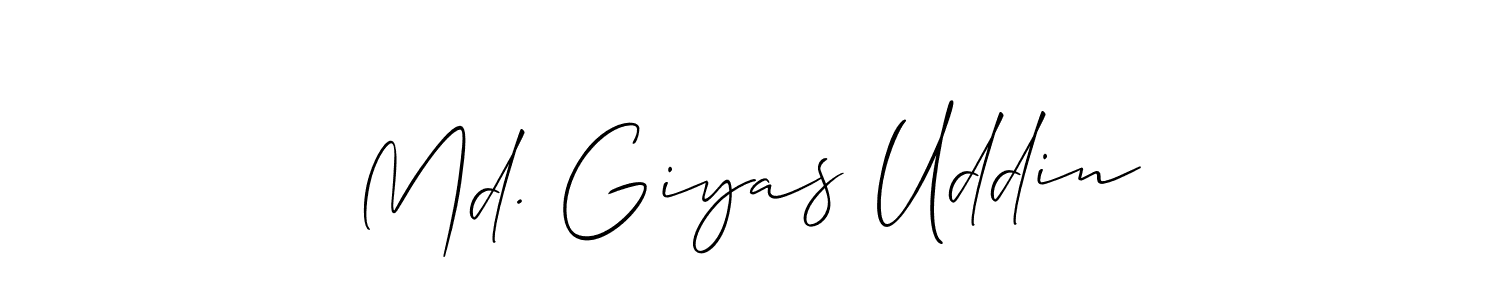 Create a beautiful signature design for name Md. Giyas Uddin. With this signature (Allison_Script) fonts, you can make a handwritten signature for free. Md. Giyas Uddin signature style 2 images and pictures png