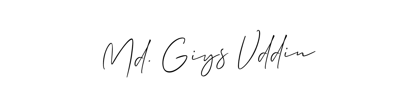 Also You can easily find your signature by using the search form. We will create Md. Giys Vddin name handwritten signature images for you free of cost using Allison_Script sign style. Md. Giys Vddin signature style 2 images and pictures png