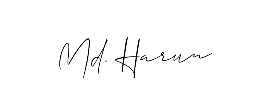 How to make Md. Harun signature? Allison_Script is a professional autograph style. Create handwritten signature for Md. Harun name. Md. Harun signature style 2 images and pictures png