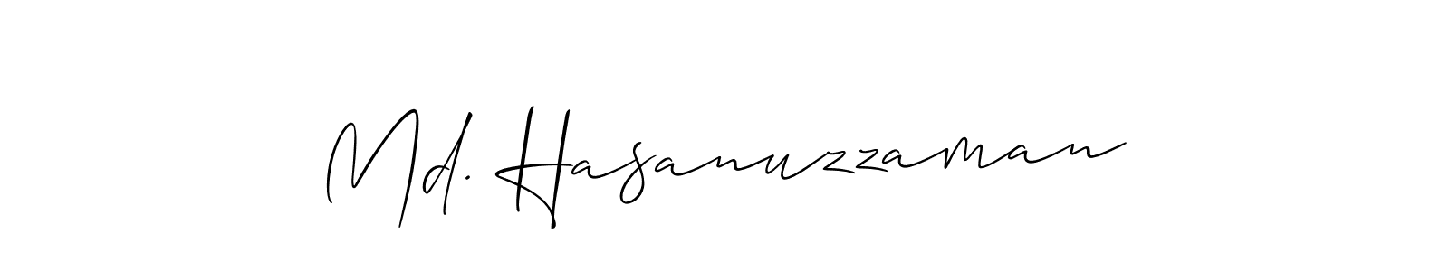 Allison_Script is a professional signature style that is perfect for those who want to add a touch of class to their signature. It is also a great choice for those who want to make their signature more unique. Get Md. Hasanuzzaman name to fancy signature for free. Md. Hasanuzzaman signature style 2 images and pictures png