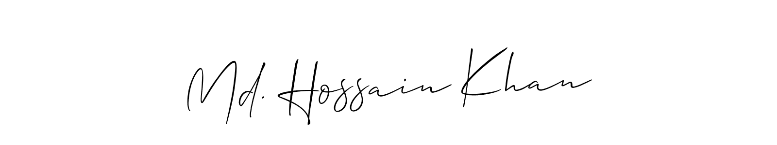 You should practise on your own different ways (Allison_Script) to write your name (Md. Hossain Khan) in signature. don't let someone else do it for you. Md. Hossain Khan signature style 2 images and pictures png