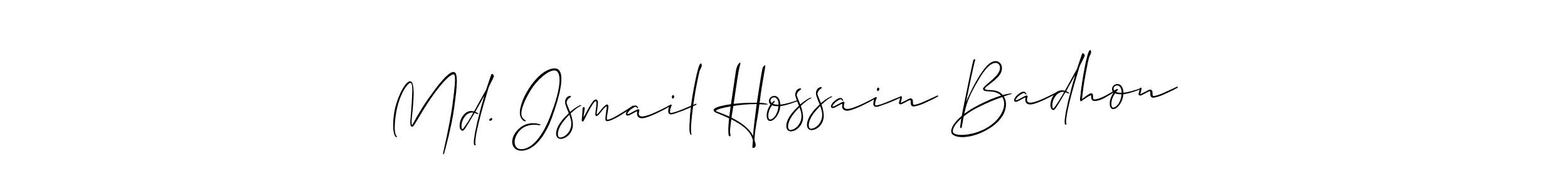 Also we have Md. Ismail Hossain Badhon name is the best signature style. Create professional handwritten signature collection using Allison_Script autograph style. Md. Ismail Hossain Badhon signature style 2 images and pictures png