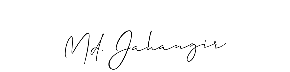 Use a signature maker to create a handwritten signature online. With this signature software, you can design (Allison_Script) your own signature for name Md. Jahangir. Md. Jahangir signature style 2 images and pictures png