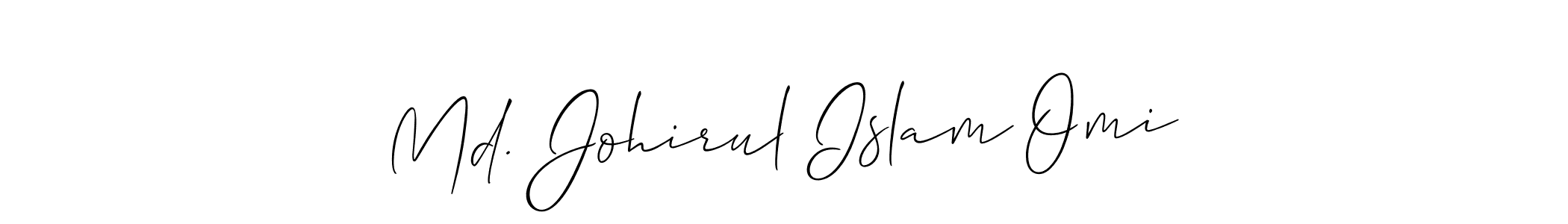 Make a short Md. Johirul Islam Omi signature style. Manage your documents anywhere anytime using Allison_Script. Create and add eSignatures, submit forms, share and send files easily. Md. Johirul Islam Omi signature style 2 images and pictures png