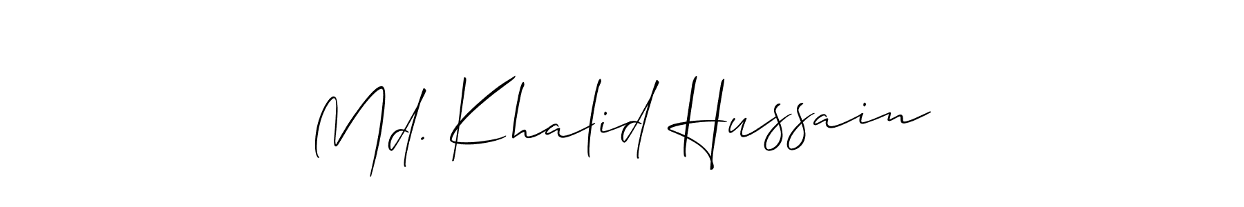 Similarly Allison_Script is the best handwritten signature design. Signature creator online .You can use it as an online autograph creator for name Md. Khalid Hussain. Md. Khalid Hussain signature style 2 images and pictures png