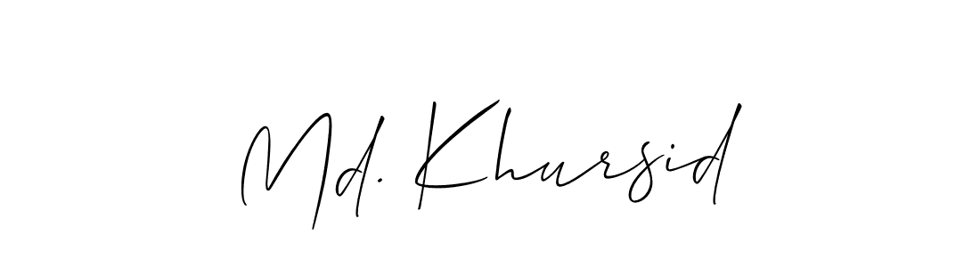 Design your own signature with our free online signature maker. With this signature software, you can create a handwritten (Allison_Script) signature for name Md. Khursid. Md. Khursid signature style 2 images and pictures png