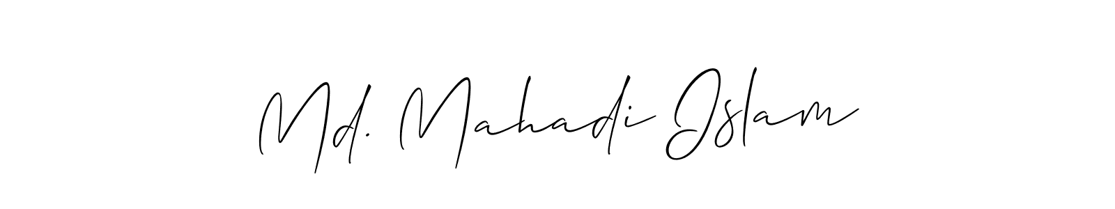 Make a beautiful signature design for name Md. Mahadi Islam. With this signature (Allison_Script) style, you can create a handwritten signature for free. Md. Mahadi Islam signature style 2 images and pictures png