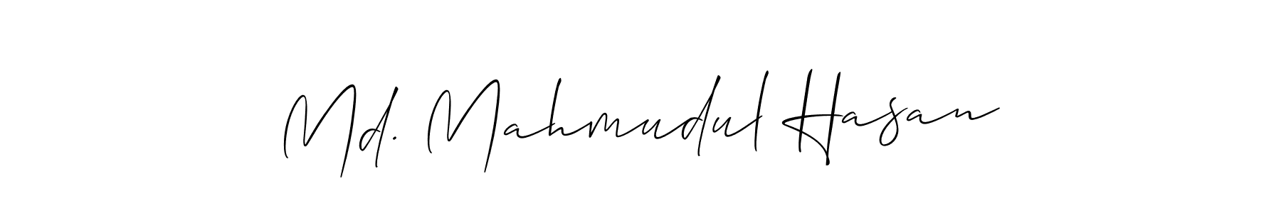 The best way (Allison_Script) to make a short signature is to pick only two or three words in your name. The name Md. Mahmudul Hasan include a total of six letters. For converting this name. Md. Mahmudul Hasan signature style 2 images and pictures png