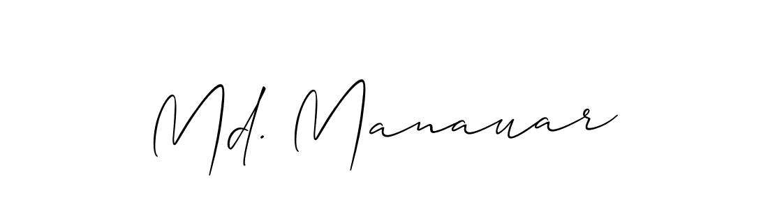 How to make Md. Manauar name signature. Use Allison_Script style for creating short signs online. This is the latest handwritten sign. Md. Manauar signature style 2 images and pictures png