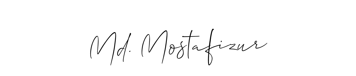 Make a short Md. Mostafizur signature style. Manage your documents anywhere anytime using Allison_Script. Create and add eSignatures, submit forms, share and send files easily. Md. Mostafizur signature style 2 images and pictures png