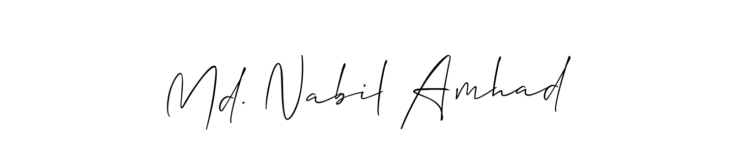 Design your own signature with our free online signature maker. With this signature software, you can create a handwritten (Allison_Script) signature for name Md. Nabil Amhad. Md. Nabil Amhad signature style 2 images and pictures png