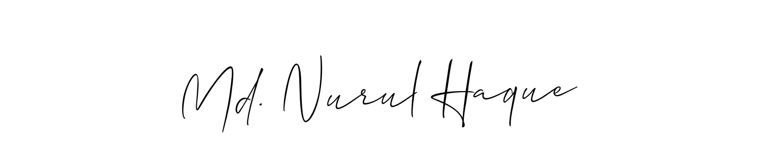 Create a beautiful signature design for name Md. Nurul Haque. With this signature (Allison_Script) fonts, you can make a handwritten signature for free. Md. Nurul Haque signature style 2 images and pictures png