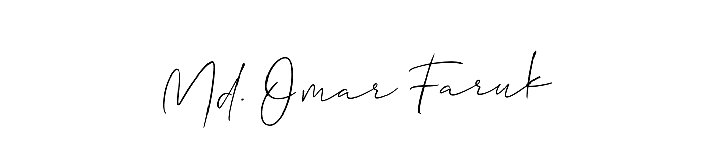 How to make Md. Omar Faruk signature? Allison_Script is a professional autograph style. Create handwritten signature for Md. Omar Faruk name. Md. Omar Faruk signature style 2 images and pictures png