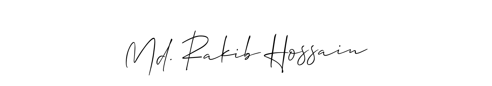 The best way (Allison_Script) to make a short signature is to pick only two or three words in your name. The name Md. Rakib Hossain include a total of six letters. For converting this name. Md. Rakib Hossain signature style 2 images and pictures png