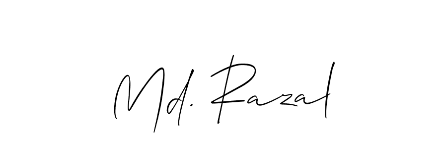 You should practise on your own different ways (Allison_Script) to write your name (Md. Razal) in signature. don't let someone else do it for you. Md. Razal signature style 2 images and pictures png