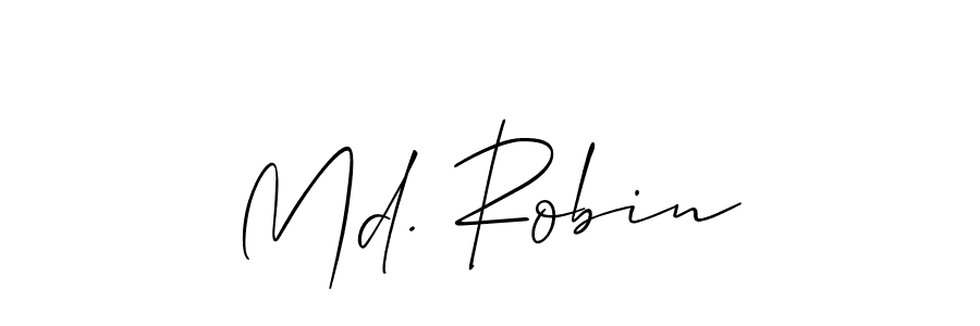 The best way (Allison_Script) to make a short signature is to pick only two or three words in your name. The name Md. Robin include a total of six letters. For converting this name. Md. Robin signature style 2 images and pictures png