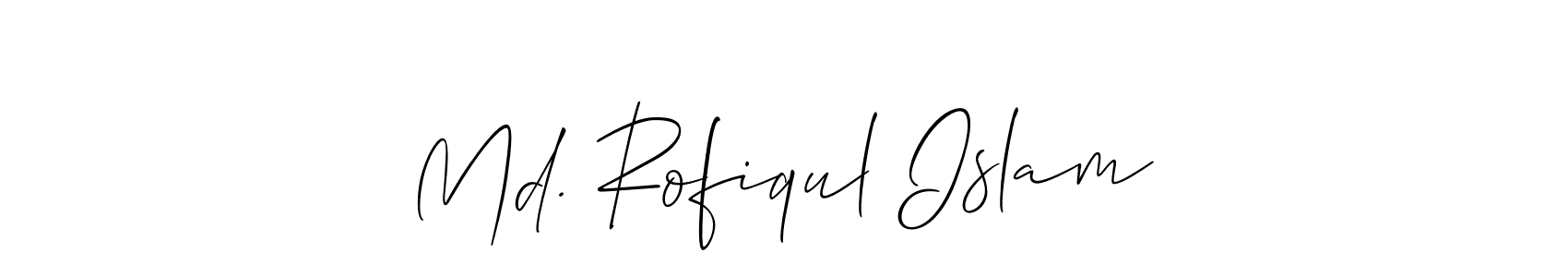 if you are searching for the best signature style for your name Md. Rofiqul Islam. so please give up your signature search. here we have designed multiple signature styles  using Allison_Script. Md. Rofiqul Islam signature style 2 images and pictures png