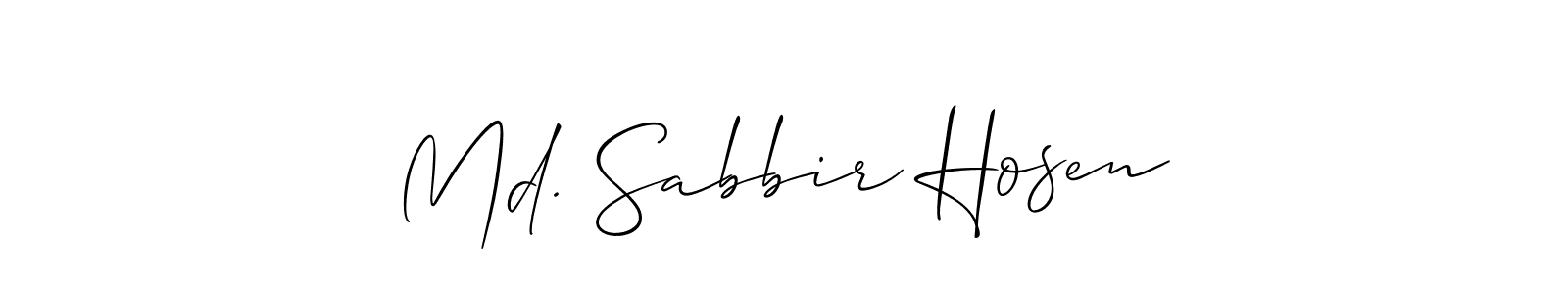 Create a beautiful signature design for name Md. Sabbir Hosen. With this signature (Allison_Script) fonts, you can make a handwritten signature for free. Md. Sabbir Hosen signature style 2 images and pictures png