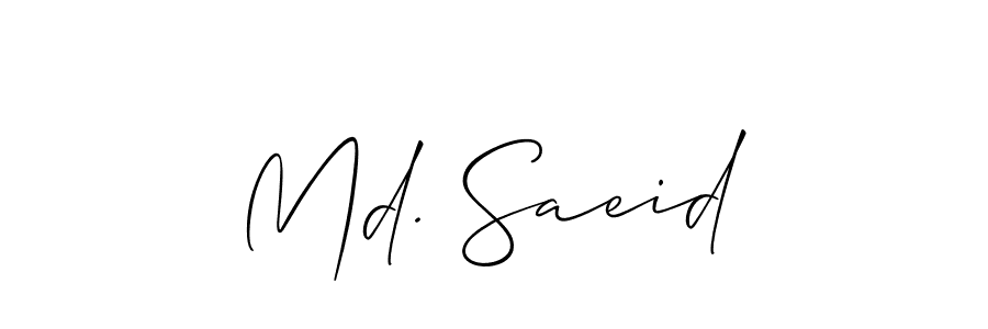 How to make Md. Saeid signature? Allison_Script is a professional autograph style. Create handwritten signature for Md. Saeid name. Md. Saeid signature style 2 images and pictures png