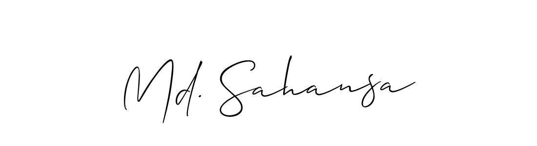 Allison_Script is a professional signature style that is perfect for those who want to add a touch of class to their signature. It is also a great choice for those who want to make their signature more unique. Get Md. Sahansa name to fancy signature for free. Md. Sahansa signature style 2 images and pictures png