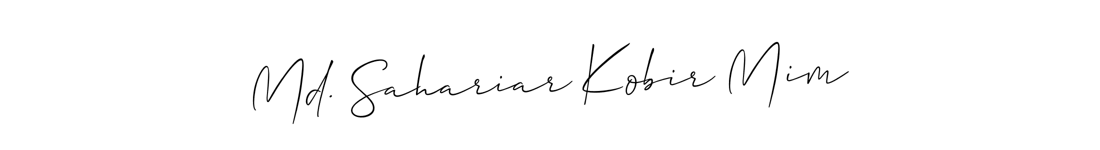 Allison_Script is a professional signature style that is perfect for those who want to add a touch of class to their signature. It is also a great choice for those who want to make their signature more unique. Get Md. Sahariar Kobir Mim name to fancy signature for free. Md. Sahariar Kobir Mim signature style 2 images and pictures png