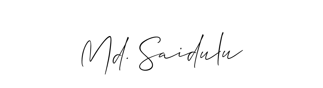 Also we have Md. Saidulu name is the best signature style. Create professional handwritten signature collection using Allison_Script autograph style. Md. Saidulu signature style 2 images and pictures png