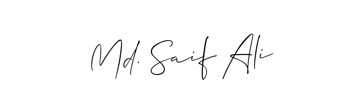 It looks lik you need a new signature style for name Md. Saif Ali. Design unique handwritten (Allison_Script) signature with our free signature maker in just a few clicks. Md. Saif Ali signature style 2 images and pictures png