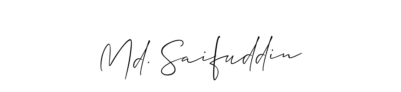 Make a short Md. Saifuddin signature style. Manage your documents anywhere anytime using Allison_Script. Create and add eSignatures, submit forms, share and send files easily. Md. Saifuddin signature style 2 images and pictures png