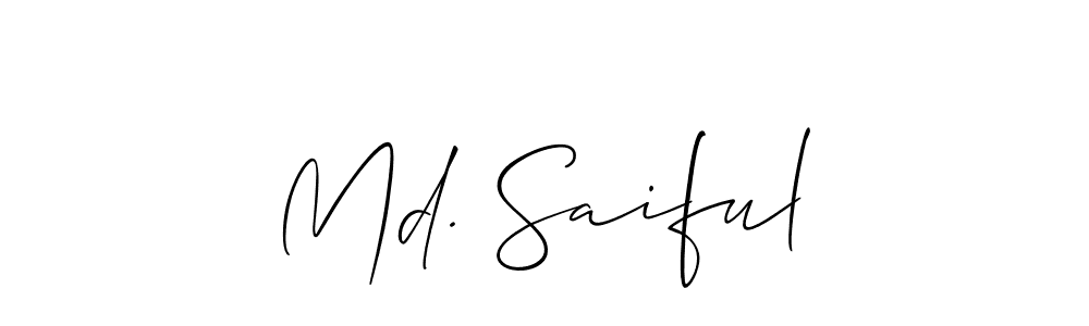 It looks lik you need a new signature style for name Md. Saiful. Design unique handwritten (Allison_Script) signature with our free signature maker in just a few clicks. Md. Saiful signature style 2 images and pictures png