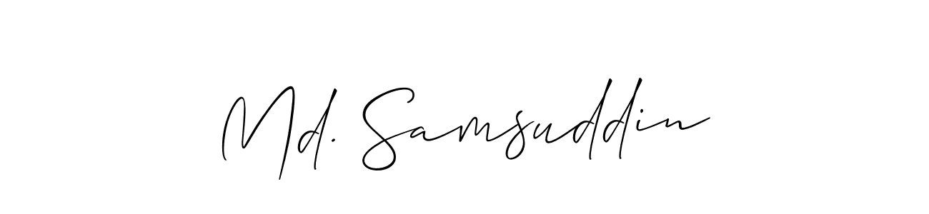 Make a beautiful signature design for name Md. Samsuddin. With this signature (Allison_Script) style, you can create a handwritten signature for free. Md. Samsuddin signature style 2 images and pictures png