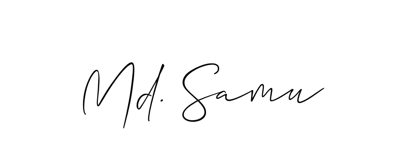 if you are searching for the best signature style for your name Md. Samu. so please give up your signature search. here we have designed multiple signature styles  using Allison_Script. Md. Samu signature style 2 images and pictures png