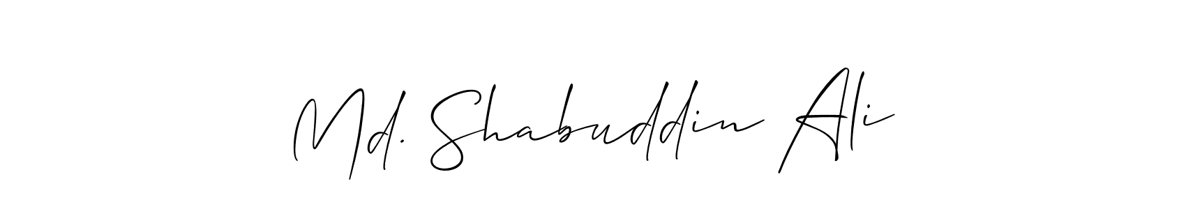 How to make Md. Shabuddin Ali name signature. Use Allison_Script style for creating short signs online. This is the latest handwritten sign. Md. Shabuddin Ali signature style 2 images and pictures png