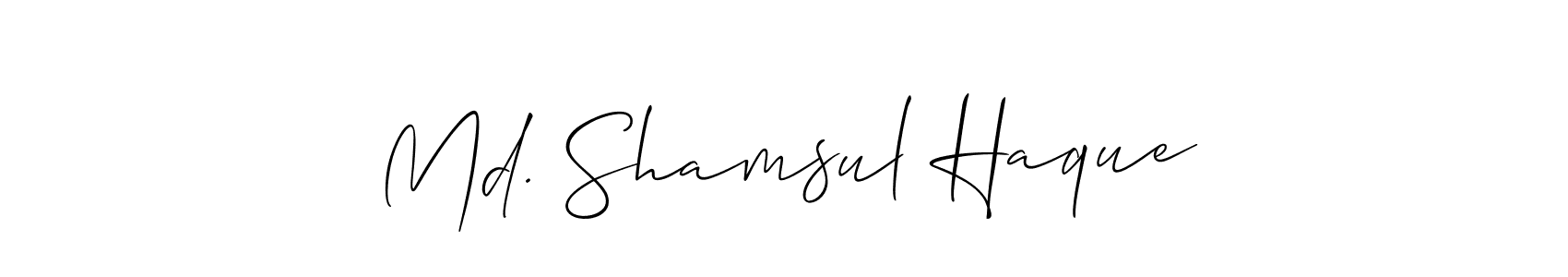 Allison_Script is a professional signature style that is perfect for those who want to add a touch of class to their signature. It is also a great choice for those who want to make their signature more unique. Get Md. Shamsul Haque name to fancy signature for free. Md. Shamsul Haque signature style 2 images and pictures png